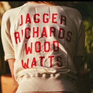 People of Leisure Rolling Stones Cream Short Sleeve Terry Top Tee Size XL NWOT